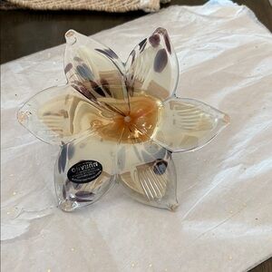 - Italian Murano Art Glass gold $ Mixed Colors Pedals 6 pedals Handmade